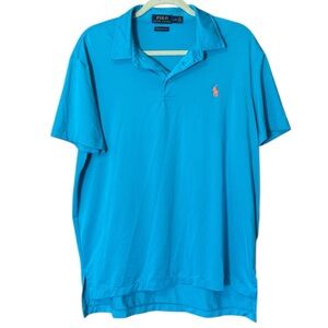 Polo Ralph Lauren Performance Teal Blue Polo Shirt Size Large